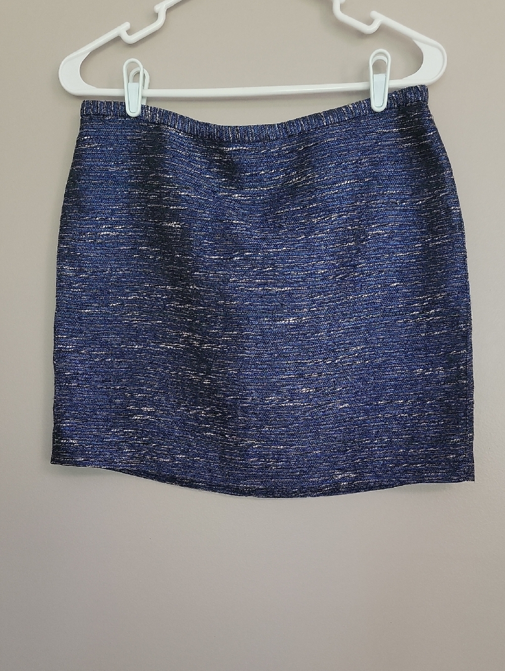 Madewell Metalic Blue Black White Mini Skirt Size 6